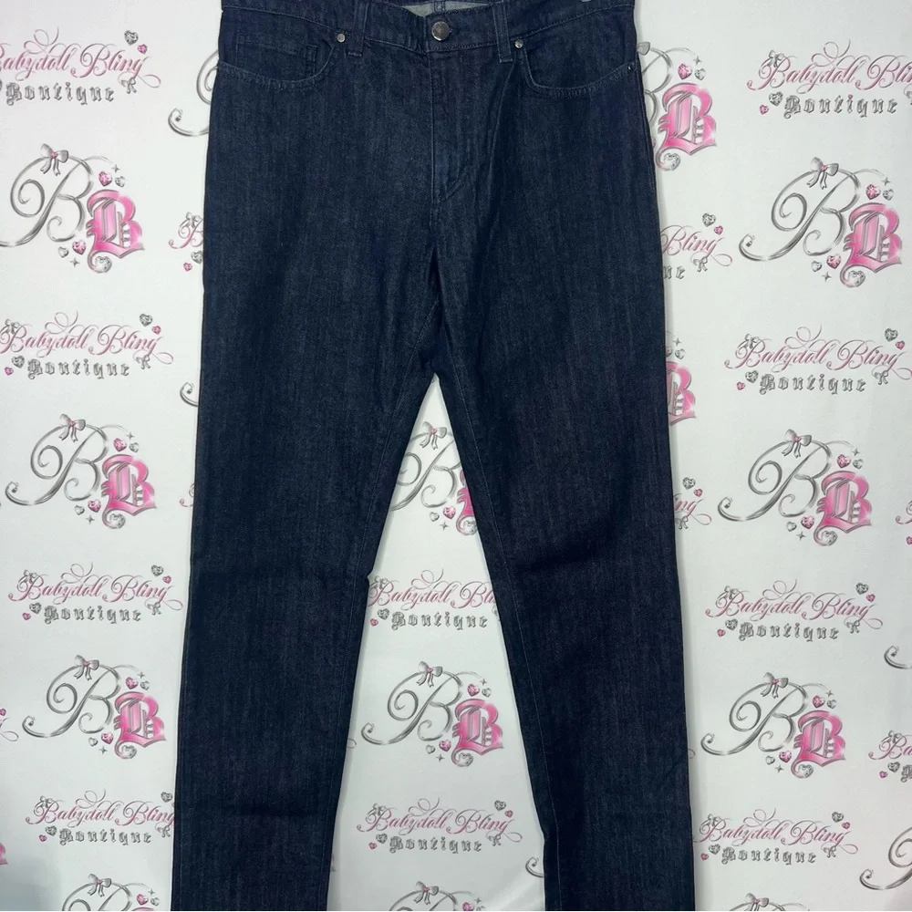 Versace jeans Medusa logo metal emblem buttons charm straight leg dark wash 💎 - Picture 9 of 16